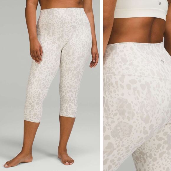 lululemon athletica Pants - LULULEMON Align High-Rise Crop 21" Size 4 Cheetah Camo Antique White Multi